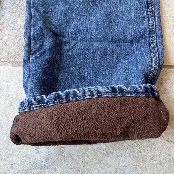 Vintage Wrangler Fleece Lined Carpenter Jeans Men's 36x34 Utility Workwear Pants - Picture 5 of 6